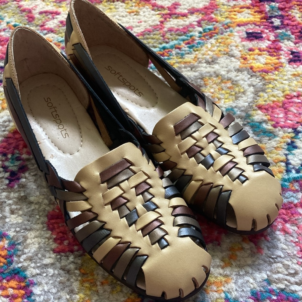 Softspots leather slip ons. Size 7